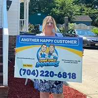 Crawl Space Brothers Charlotte NC | Newton NC | Happy Customer: Jacquelin Bess - 2121 Crosstrail Ridge, Rock Hill, SC Job: Encapsulate with 14 mil vapor barrier, install Aprilaire E70 dehumidifier, install partial wick drain and liberty sump pump, seal all foundation vents.