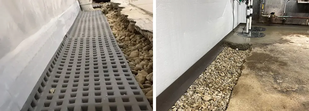 Crawl Space Brothers | Basement Interior Drain Tile System | Basement Drain Tiles